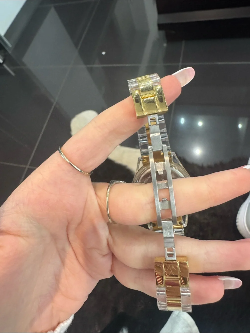 New ToyWatch Clear Acrylic Gold Tone Crystal Dial Dress Watch